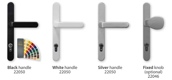 Tehtaan vakiolukituksen värivaihtoehdot käyntioveen — JK-Ovet